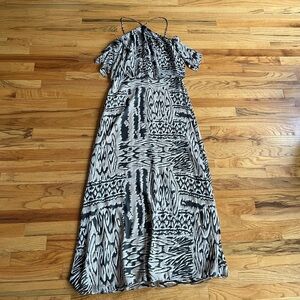 BCBG MaxAzria 100% Silk Abstract Print High Neck Maxi Dress 2